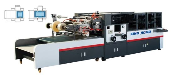 Speciale raamfolie-aanbrengmachine voor geschenkdozen, populaire raamfolie-aanbrengmachine met hoeksnij- en kreukfunctie