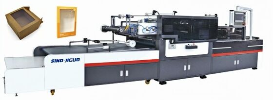 JIGUO High Speed Window Patching Machine Full Servo Window Patching Machine met deksel snijden en krassen functie voor peper papier doos